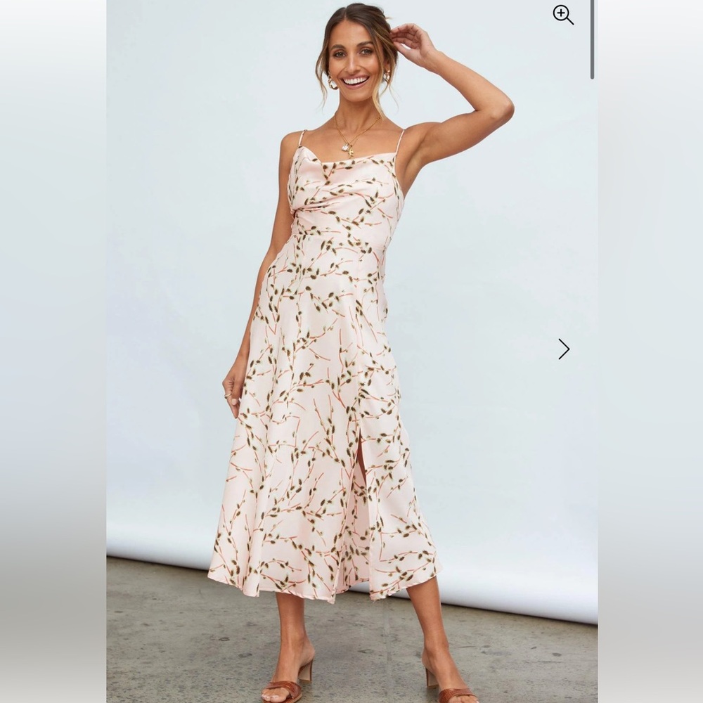 Hello Molly Pink Floral Spaghetti Strap Dress